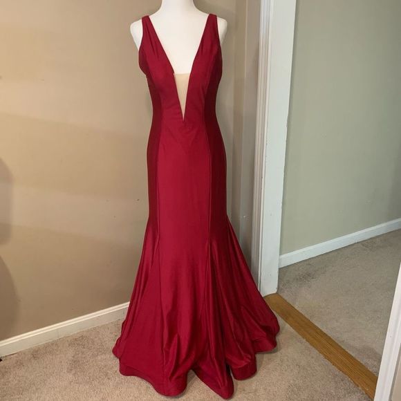 Sherri Hill Dresses & Skirts - Sherri Hill Prom Gown Dance Formal Pageant Dress Long Size 6 Satin Red Mermaid